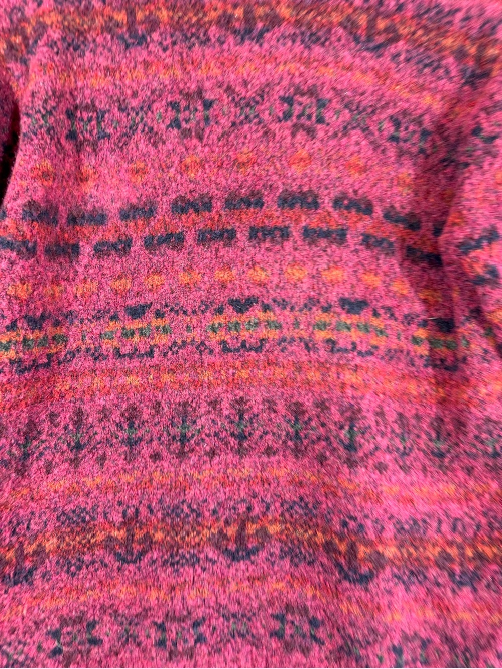 Harley Fair Isle Scottish Wool Cardigan Pink Small Cottagecore Cozy Sweater - Picture 11 of 12